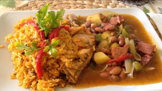 Arroz Junto Con Pollo amp Habichuelas Rosadas Al Estilo Boricua [upl. by Areht]