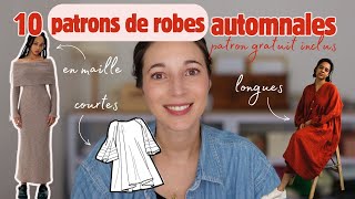 Top 10 Patrons de Robes Automnales à Coudre 🍂✂️ ⎟Longues Courtes amp En Maille [upl. by Sucirdor67]