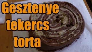 Gesztenye tekercs torta 24209 Kcal  46Kg  Interaktiv  ZabaMesterek [upl. by Lairret]