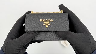 PRADA Saffiano leather card holder Full video Check comment below shorts [upl. by Yentirb]