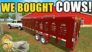 FARMING SIMULATOR 2017  COMING HOME WITH A TRAILER LOAD OF COWS amp NEW CHORE TRACTOR  EP 20 [upl. by Thorn]