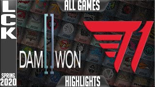 DWG vs T1 Highlights ALL GAMES  LCK Spring 2020 W7D5  Damwon Gaming vs T1 [upl. by Wennerholn]