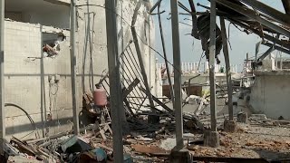 Damage after rocket hits Ashkelon Israel apartment building [upl. by Dew801]