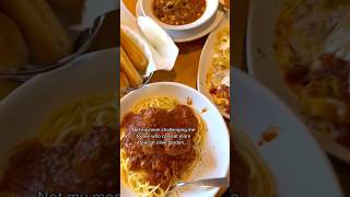 EATING ONLY FOOD AT OLIVE GARDEN CHALLENGE shorts viral mukbang [upl. by Olfe]