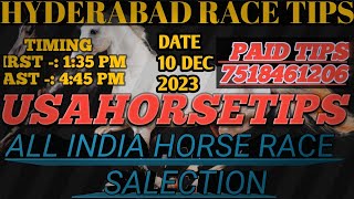 HYDERABAD RACE  10 DEC 2023  HYDERABAD RACE TIPS  HYDERABAD HORSE RACE  DERBY DAY horseracing [upl. by Harrad701]