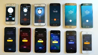 Samsung Galaxy S vs iPhone Ringing Alarms at the Same Time [upl. by Dorothea]