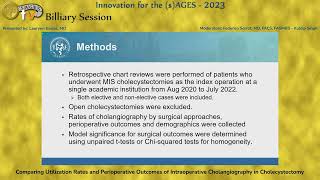 Comparing Utilization Rates and Perioperative Outcomes of Intraoperative Cholangiography in Chol [upl. by Nitsej42]