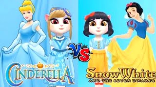 who Will prevail Snow white vS Princess Cindrella  My Talking Angela 2 [upl. by Haraj]