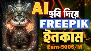 ফ্রি Ai ছবি দিয়ে Freepik থেকে ইনকাম  Earn money online with AI Art  Earn Money Freepik with AI [upl. by Niltiac557]