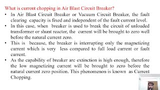 SGP Video short on current chopping in air blast circuit breaker in English [upl. by Adelpho]