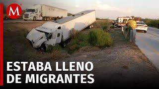 Tráiler con 135 migrantes se accidenta en Sonora hay 14 lesionados [upl. by Messab]