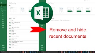 How to remove recent documents in Excel [upl. by Tergram]