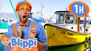 Blippi Goes on a Boat Taxi  Blippi  🚌Wheels on the BUS Songs  🚌Nursery Rhymes for Kids [upl. by Wahkuna]