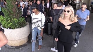 EXCLUSIVE  Jasmine Tookes and Elsa Hosk arriving at Nice airport for Cannes Film Festival [upl. by Washburn342]