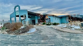 Demolition of the Strongbow Restaurant Built 1940’s in Valparaiso Indiana  Filmed Winter of 2024 [upl. by Kym]