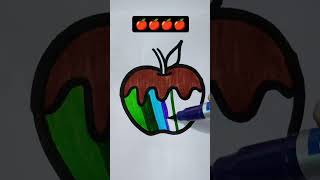 Apple colour drawing 🍎🙄viralshort youtubeshorts shortsfeed drawing art [upl. by Lyell]