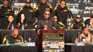 FLOYD MAYWEATHER v MARCOS MAIDANA 2  FULL POST FIGHT PRESS CONFERENCE  MAYHEM [upl. by Rimhsak]