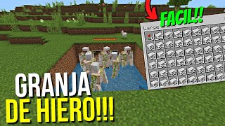 💥GRANJA de HIERRO FACIL para Minecraft Bedrock 121 [upl. by Hakaber955]