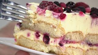 Delizioso Desserts 45lb Wild Berry or Almond Cream Cake on QVC [upl. by Ethelinda340]