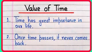 Essay on Value of Time 10 lines  Value of time essay in English  Value of time speech [upl. by Murial]