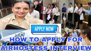 How to apply for air hostess job 2023  how to apply for indigo cabin crew  Step by Step explained [upl. by Charita844]