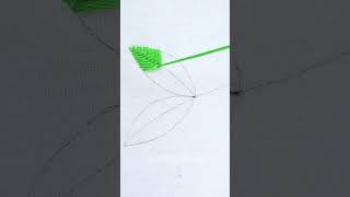 Very Elegant Leaf Hand Embroidery Sewing Tutorial shorts embroidery trending art [upl. by Maury]