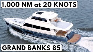 9M GRAND BANKS 85 Power Motor Yacht Tour  1000 NM  20 Knots Fast Long Range Cruiser SuperYacht [upl. by Bik951]