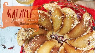 shaluzworld dessert qatayef Qatayef recipe  arabic sweet with nuts and cheese [upl. by Anelyak874]