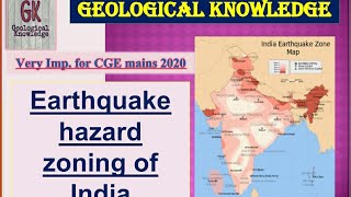 Earthquake Zonation of India Natural Hazards Engineering Geology MSK Scale Mercalli Scale [upl. by Eve]