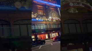 Harrods London view at night🇬🇧🇬🇧🇬🇧 ytshorts tourist trending viralvideo [upl. by Mchail]