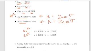 Lognormal Distribution  Percentiles Worked Example [upl. by Liryc64]