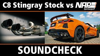 Corvette C8 Stingray Sound Vergleich ▶ Original vs NAP Klappenauspuff [upl. by Muriel]