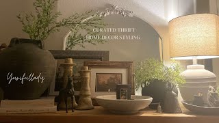 Fall Curated console styling ideas  Decorate with me  Entryway styling my thrift finds [upl. by Snowber]