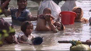 Rohingya refugees cross river to reach Bangladesh  VOANews [upl. by Fernando527]