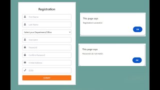 Registration Form with HTML  Tailwind CSS and JavaScript Validation [upl. by Andromede]