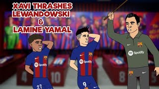 Xavi Flogs Lewandowski amp Lamine Yamal 😂 lewandowski funny football gnextstudio shorts [upl. by Joslyn252]