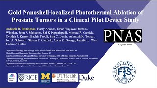 Gold Nanoshelllocalized Photothermal Ablation of Prostate Tumors in a Clinical Pilot Device Study [upl. by Tremayne]