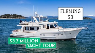 37M  2019 Fleming 58 Luxury Yacht Walkthrough Tour [upl. by Thielen]