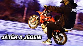 JÁTÉK A JÉGEN PITBIKEAL❄️🔥 [upl. by Chery396]