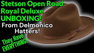 STETSON OPEN ROAD ROYAL DELUXE WALNUT  UNBOXING  I Bought it at DELMONICO HATTERS Custom Band [upl. by Bartholomeus]