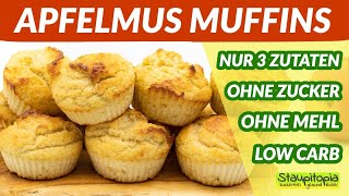 Gesunde Apfelmus Muffins ohne Zucker und Mehl aus nur 3 Zutaten [upl. by Eiramanit610]