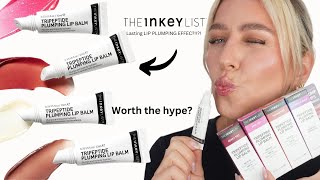 tripeptide lip plumping balm TheInkeyList Review [upl. by Repsihw]