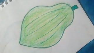 Easy papaya drawing  papaya drawing techniques [upl. by Tnerb777]