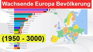 Wachsende Europa Bevölkerung 1950  3000 Bevölkerung in DeutschlandSchweizÖsterreich [upl. by Alleiram567]