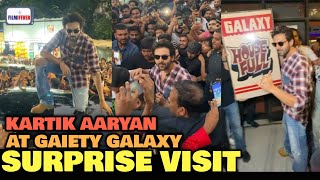 Kartik Aaryans SURPRISE VISIT at Iconic Gaiety Galaxy Theatre  Bhool Bhulaiyaa 3 [upl. by Arvo]