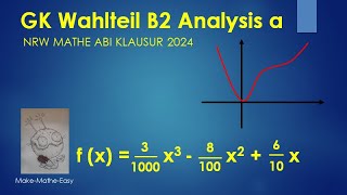 GK Prüfungsteil B2 Analysis Mathe Abi Klausur NRW 2024 Aufgabe a [upl. by Gypsy727]