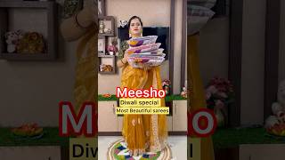 Diwali Special Meesho saree Haul 🥻 Meesho saree collection Haul 🥻 saree meeshosareehaul [upl. by Llenrrad644]