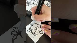 Cute and simple flower Inktober Day 9 drawing relaxing tangleart inktober2024 asmr asmrshorts [upl. by Marice379]