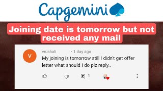 joining date postponed in Capgemini  joining date is tomorrow but not received any mail  Capgemini [upl. by Nnylannej479]