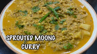 Sprouted Moong Curry Recipe  Healthy Sprouts Moong Curry [upl. by Becki]